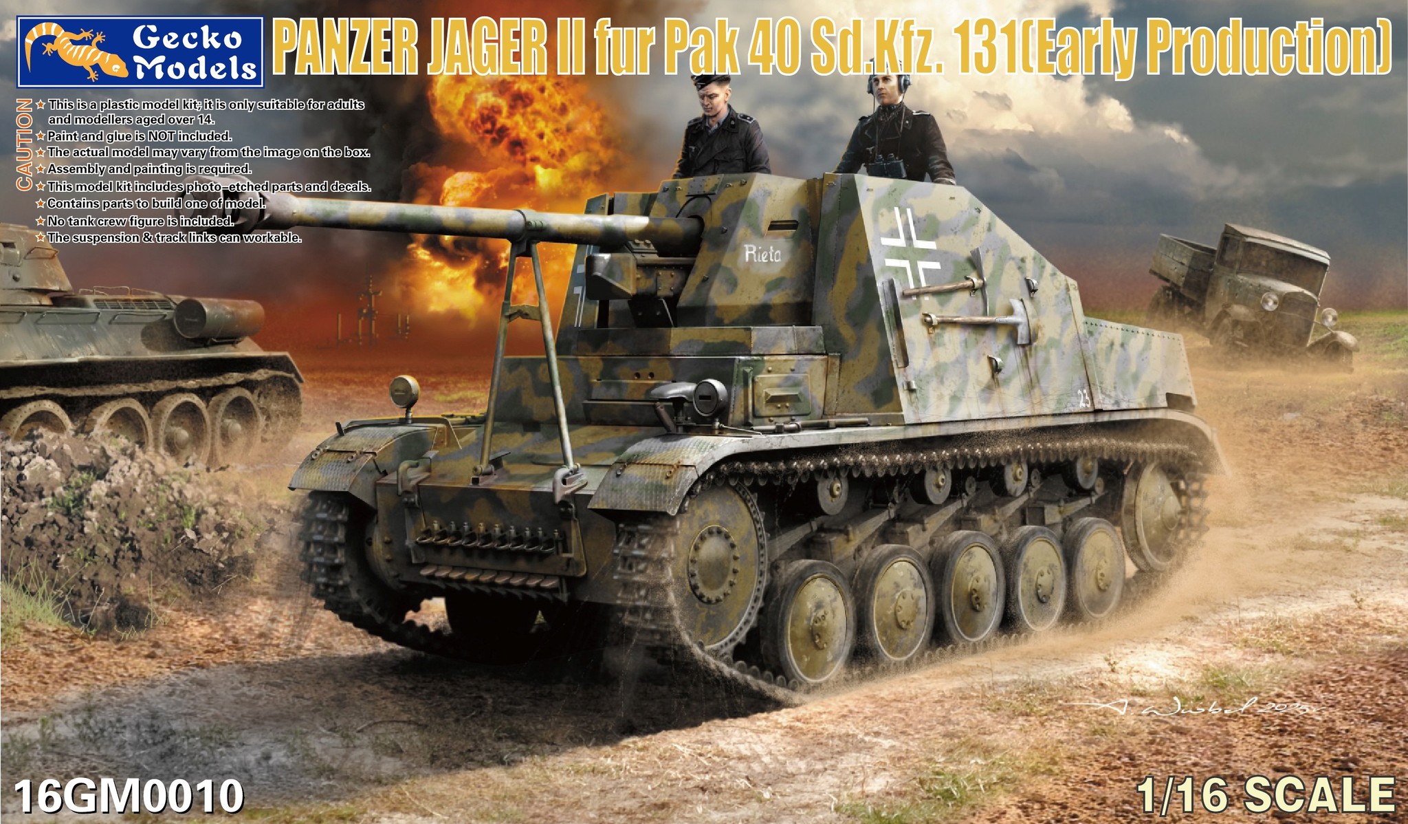 03 Gecko Models 16GM0010 Panzer Jager II fur PaK 40 Sd.Kfz. 131 (Early Production) 1/16
