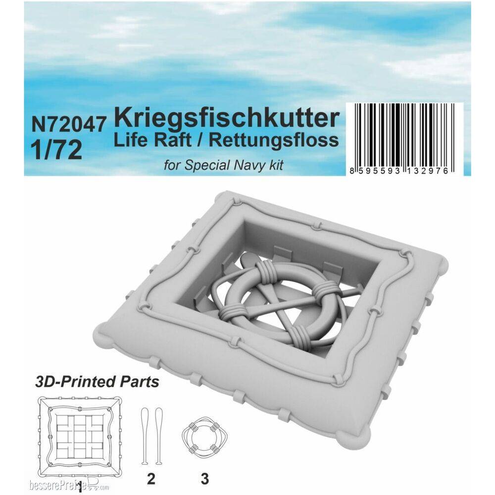 CMK  N72047 Kriegsfischkutter Life Raft / Rettungsfloss 1/72