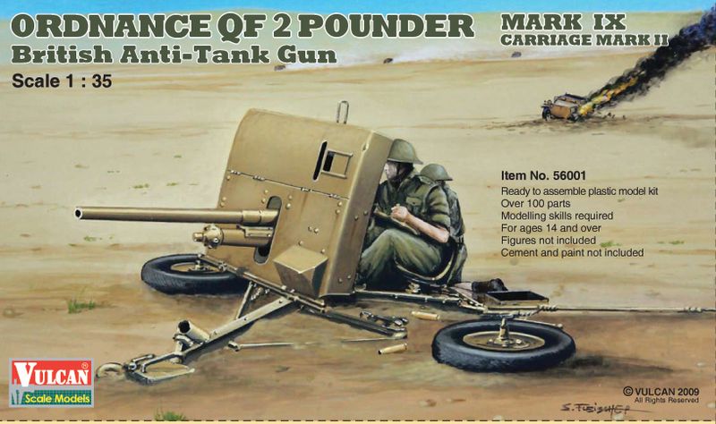 Vulcan 56001 Ordnance Qf 2 Pounder British Anti-Tank Gun 1/35