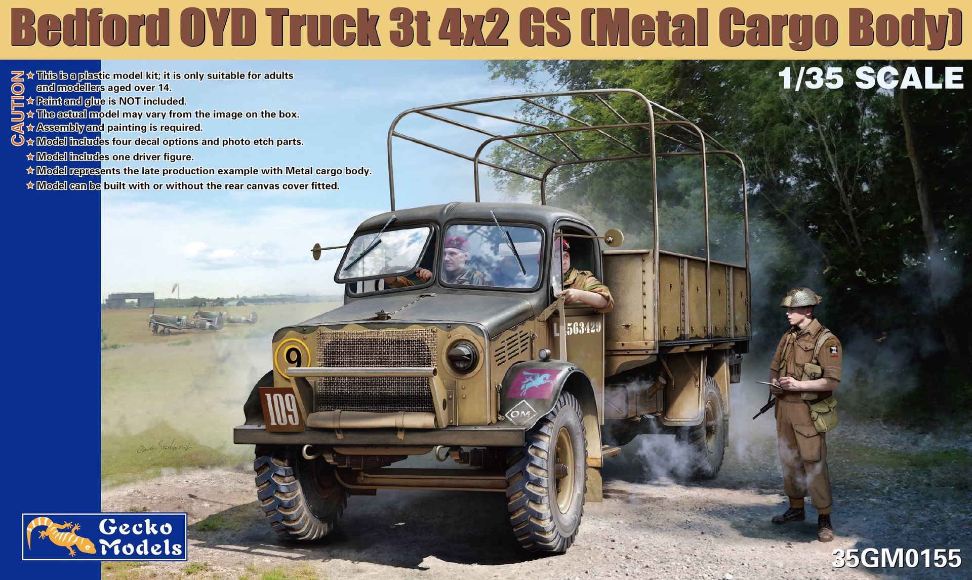 Gecko Models 35GM0155 Bedford OYD Truck 3t 4X2 GS (Metal Cargo Body) 1/35