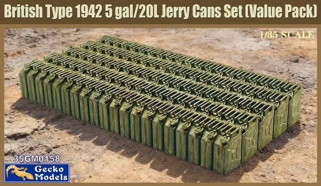 Gecko Models 35GM0158 British Type 1942 5 gal/20L Jerry Cans Set (Value Pack) 1/35