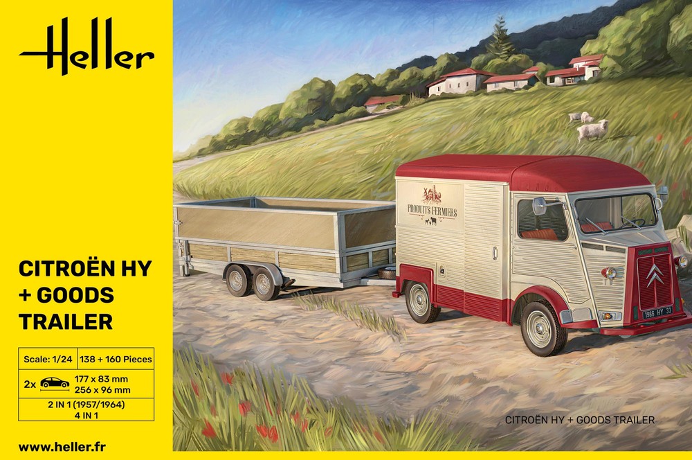Heller 50331 Citroën HY + Goods Trailer 1/24