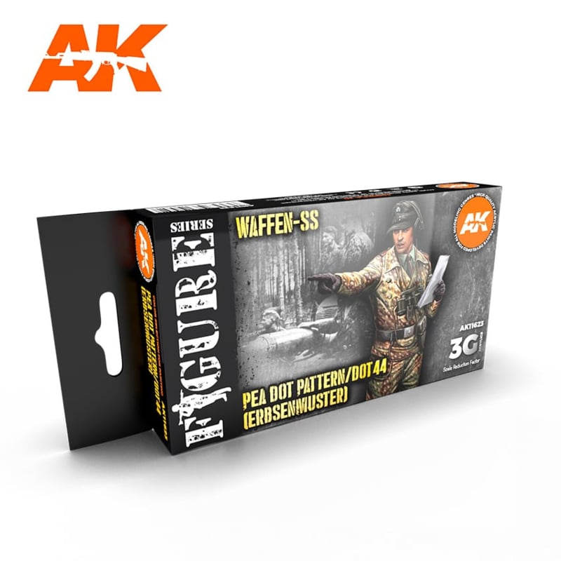 AK Interactive AK11623 Waffen-SS Pea Dot Pattern / Dot 44 (Erbsenmuster) Uniforms Colors Set 18ml X 6