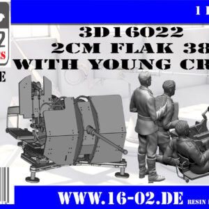16.02  3D16022 2cm FlaK 38 with Young Crew 1/16