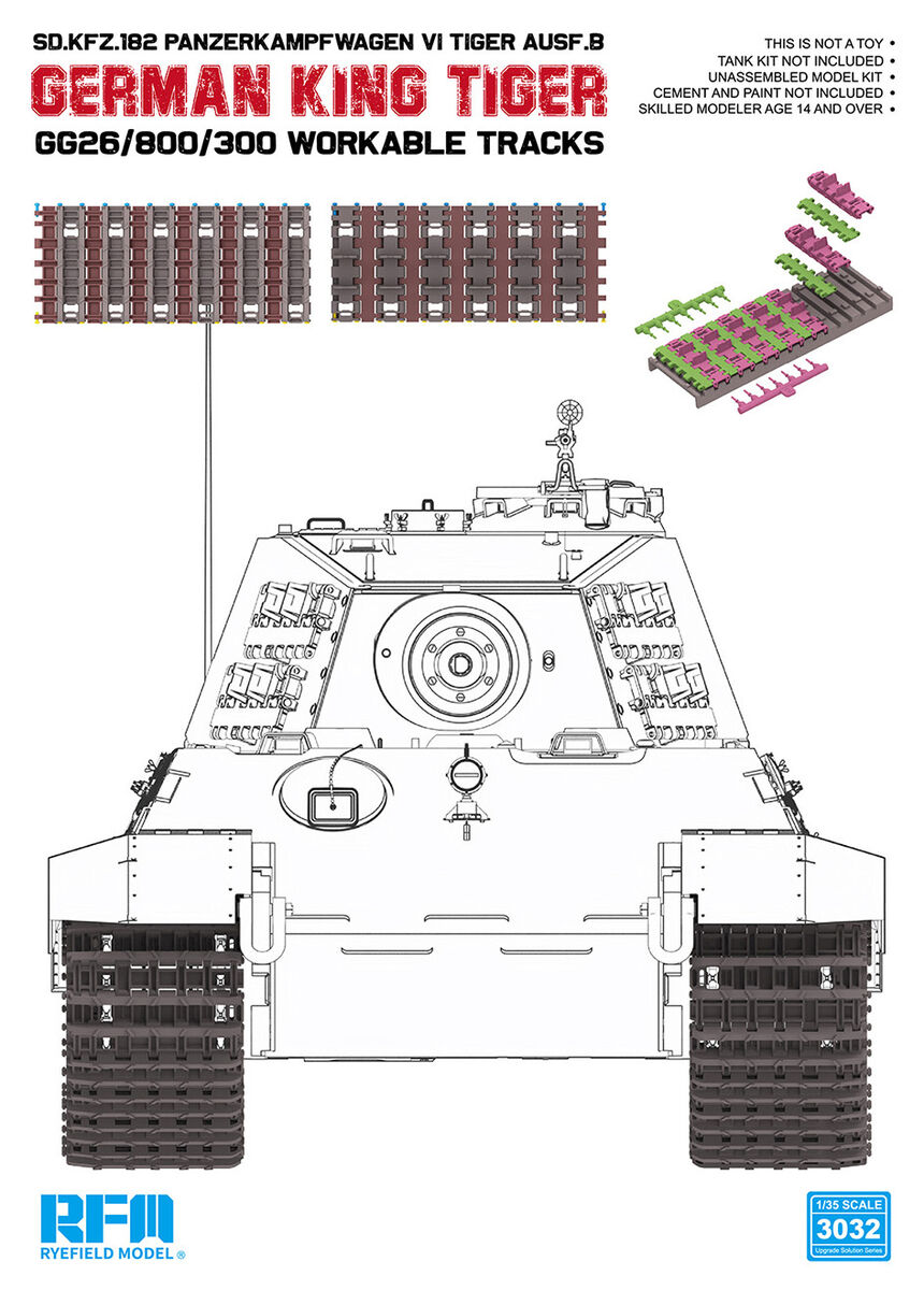 Rye Field Model 3032 German King Tiger Ausf. B GG26/800/300 Workable Tracks 1/35
