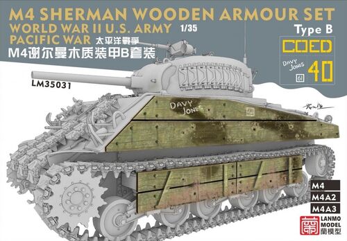 Lanmo Model LM35031 M4 Sherman Wooden Armour Set WWII Pacific War Type B 1/35
