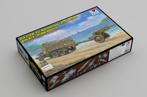 01 I Love Kit 63567 USA CCKW-352 Machine Gun Turret Version with M2A1 105mm Howitzer 1/35 - Afbeelding 2