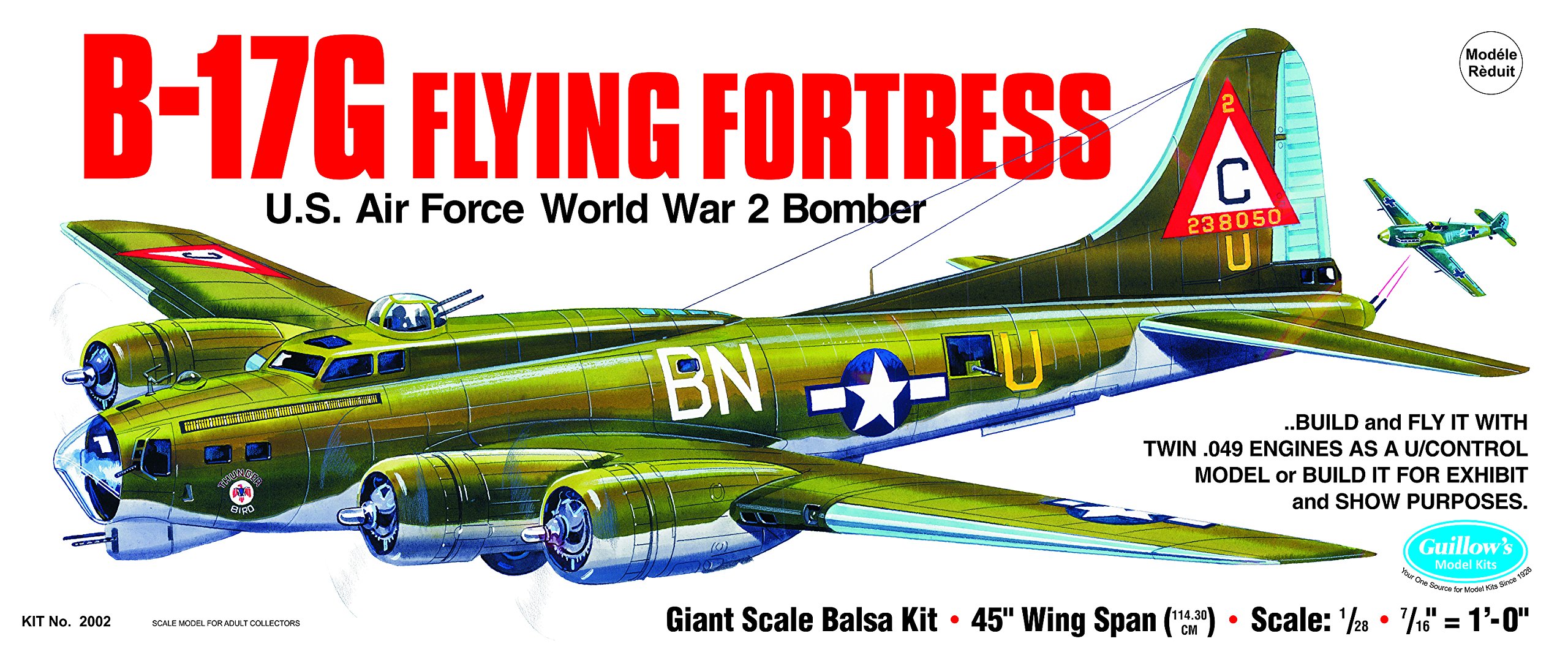Guillow's 2002 Boeing B-17G Flying Fortress U.S. Air Force WWII Bomber