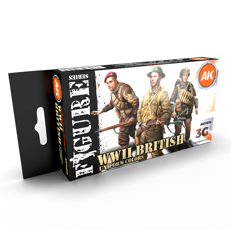 AK Interactive AK11636 WWII British Uniform Colors Set 18ml X 6