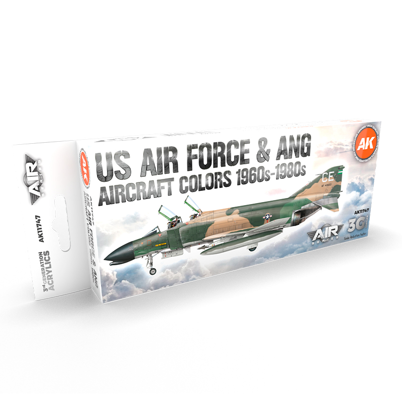 AK Interactive AK11747 US Air Force & ANG Aircraft Colors 1960s-1980s Set 18ml X 8
