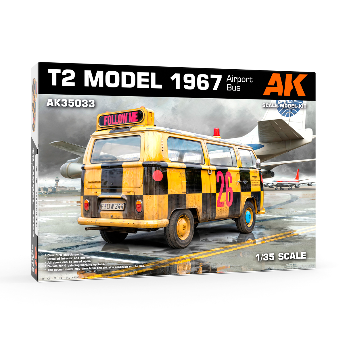 03 AK35033 VW T2 Model 1967 Airport Bus Inclusief KLM Schiphol decals AK Interactive 1/35