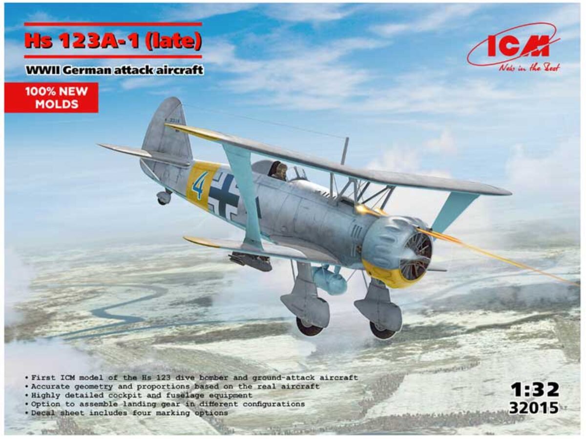 02 ICM 32015 Hs 123A-1 (late) WWII German Attack Aircraft 1/32