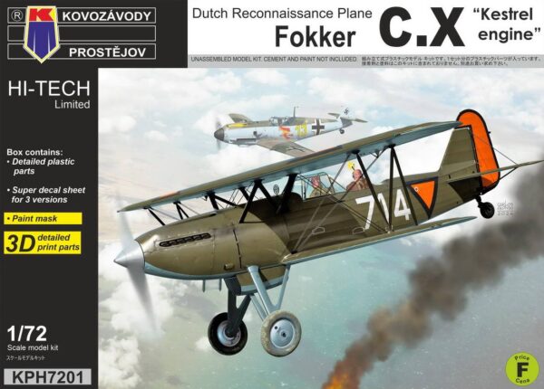 KP KPH7201 Fokker C.X "Kestrel Engine" Dutch Reconnaissance Plane 1/72