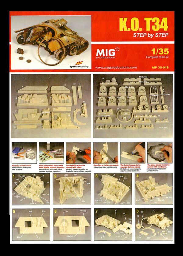 Ammo by Mig 35-018 K.O. T34 Complete resin kit with Interior 1/35 - Afbeelding 2