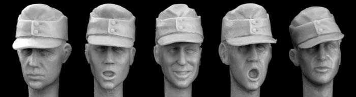 Hornet HGH 19 5 more heads with German M1943 Field Caps 1/35