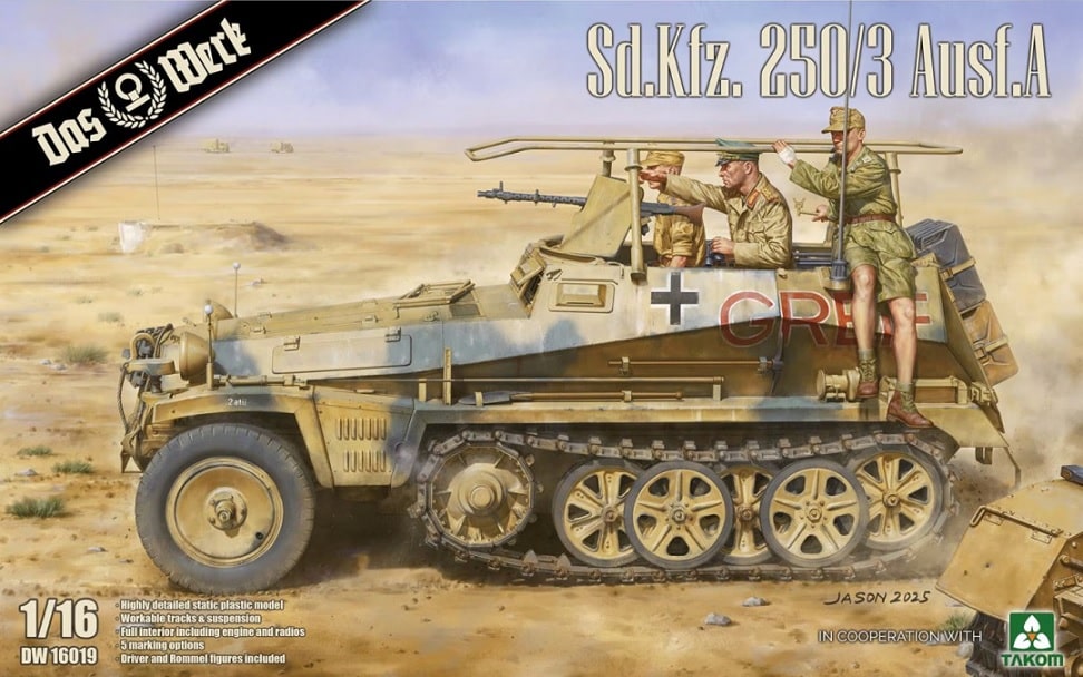 02 Das Werk DW16019 Sd.Kfz. 250/3 Ausf. A  German WW2 Radio/Command Halftrack 1/16