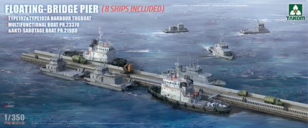 Takom 6015 Floating-Bridge Pier (8 Ships Included) 1/350