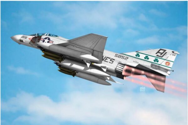 01 Academy 12356 USMC F-4J Phantom II "VMFA-333 Fighting Shamrocks" 1/48 - Afbeelding 2