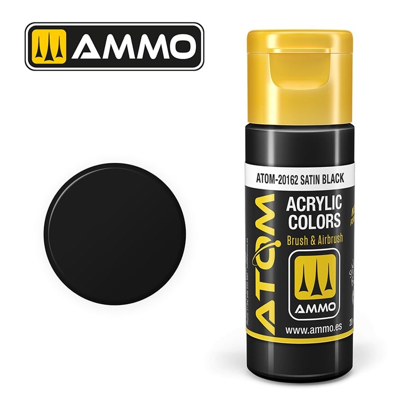 Ammo by Mig ATOM-20162 Satin Black 20 ml