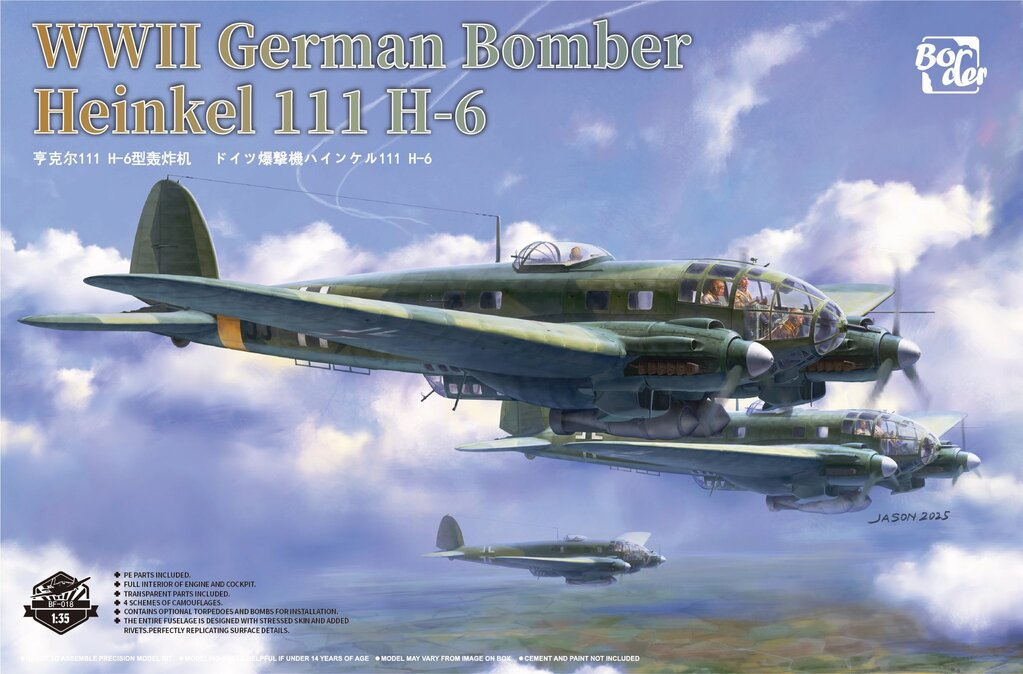 02 Border Model BF-018 WWII German Bomber He 111H-6 w/Full Interior 1/35