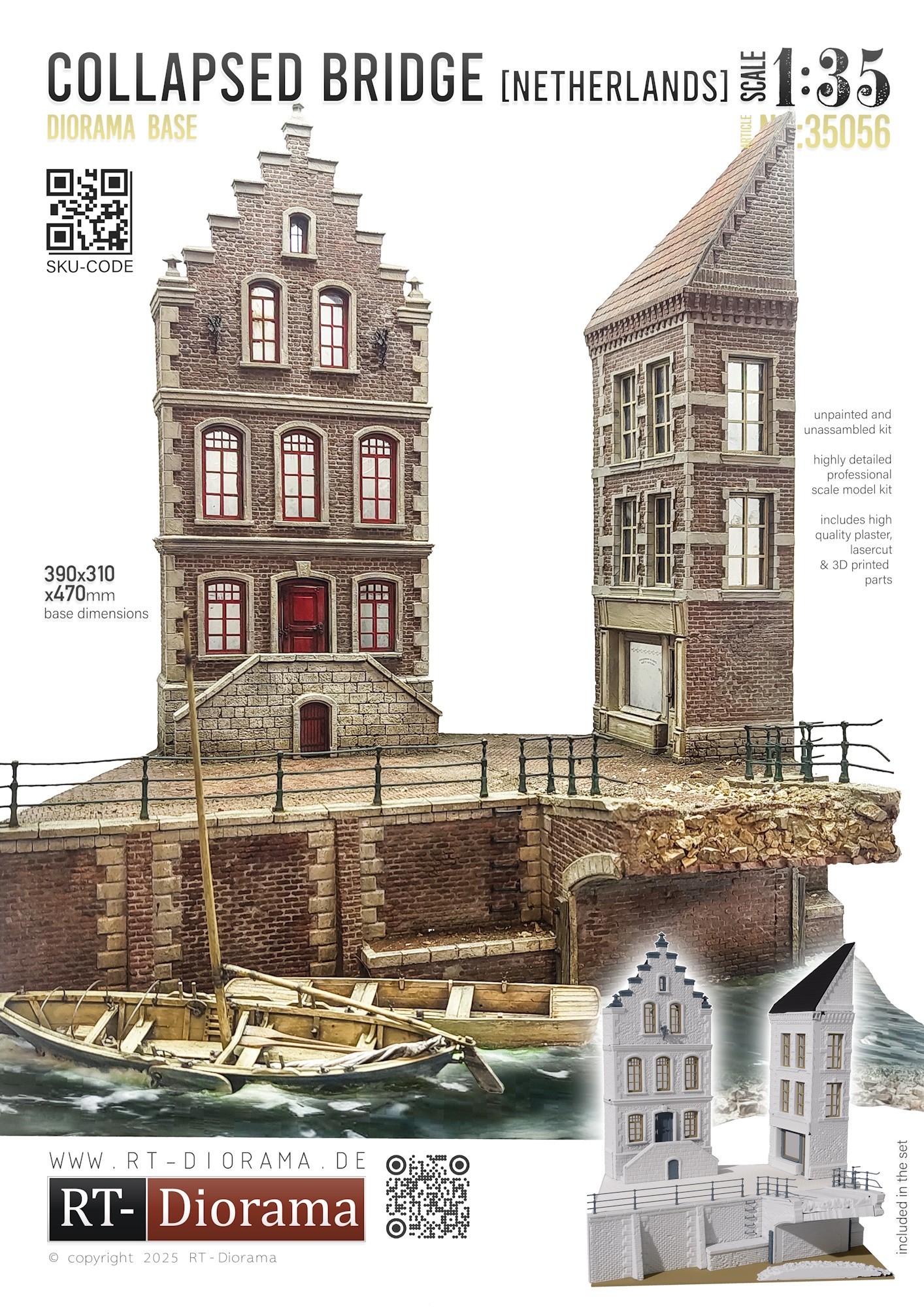 02 RT-Diorama 35056 "Broken Bridge" Netherlands Diorama Base 1/35