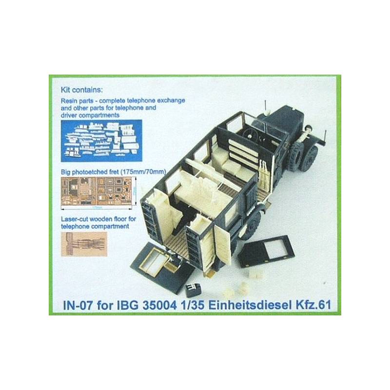 IBG IN-07 Conversion set for IBG 35004 Einheitsdiesel Kfz. 61 Fernsprechbetriebskraftwagen 1/35
