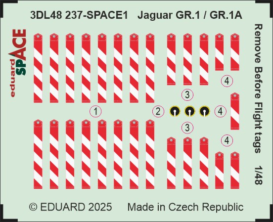Eduard 3DL48237 Jaguar GR.1 / GR.1A Remove Before Flight Tags 1/48