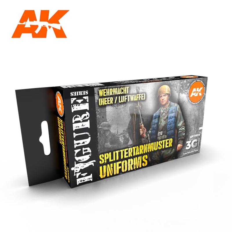 AK Interactive AK11624 Wehrmacht (Heer / Luftwaffe) Splittertarnmuster Uniforms Colors Set 18ml X 6