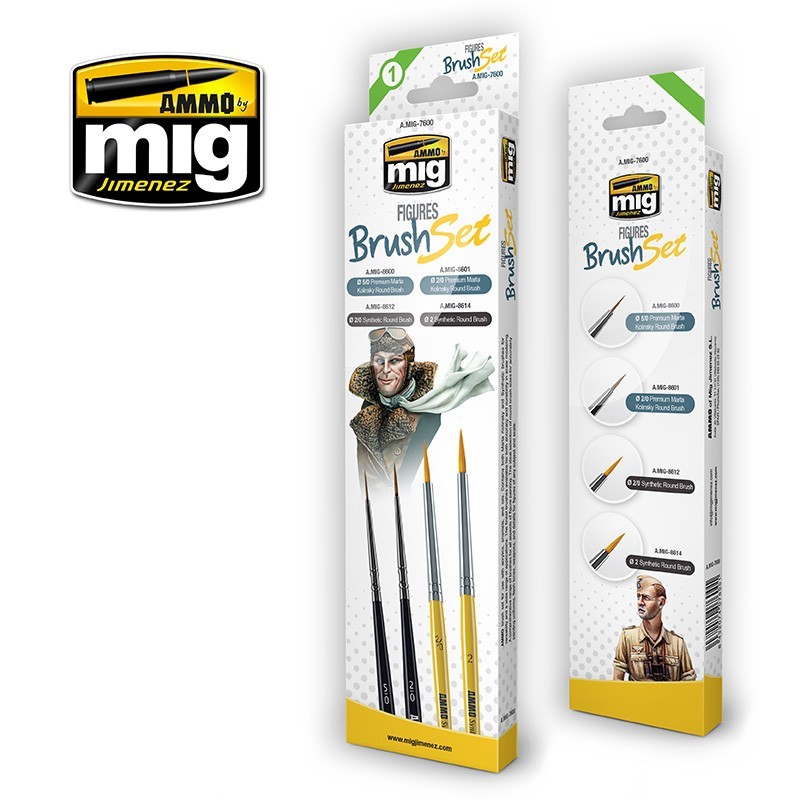 A.Mig-7600 Figures Brush Set - Ammo by Mig Jimenez