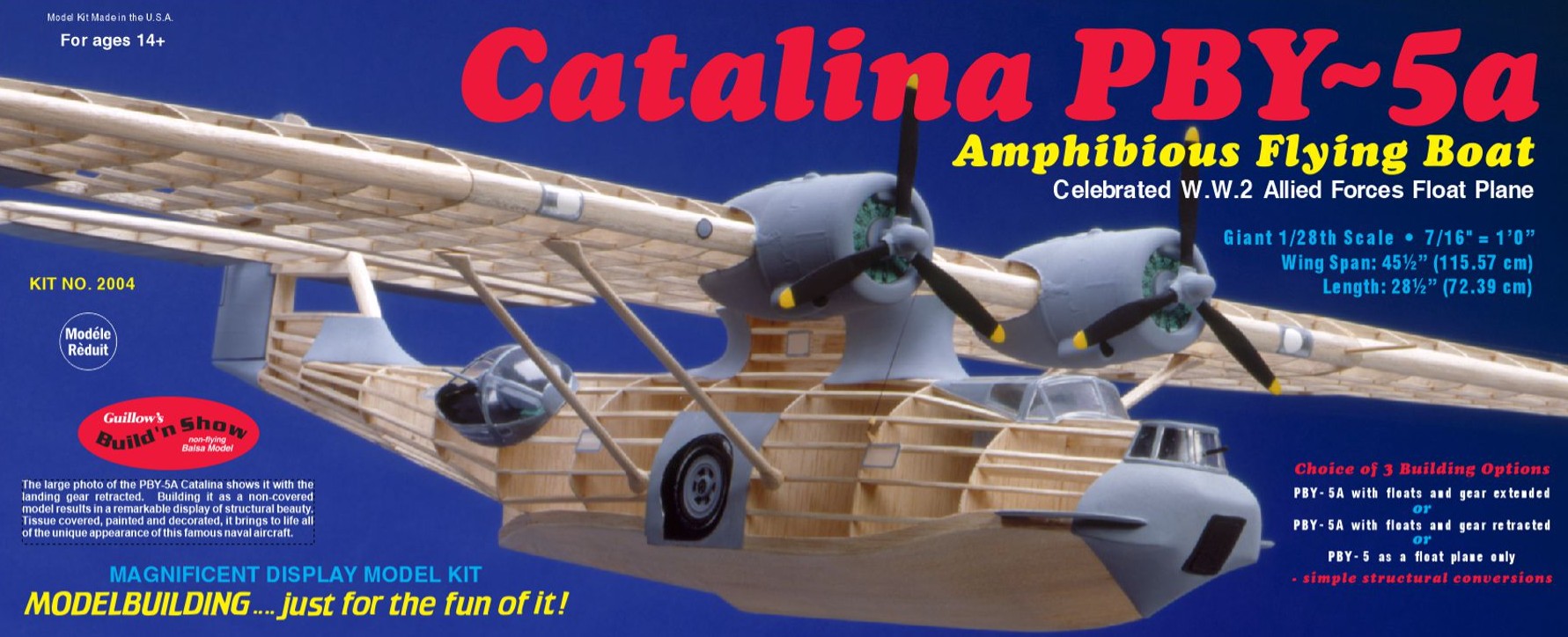 Guillow's 2004 Consolidated Catalina PBY-5a Amphibious Flying Boat