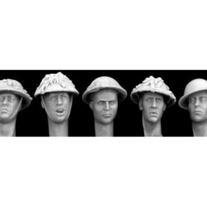 Hornet HBH 12 5 Heads in British Helmets with WW2 Netting 1/35