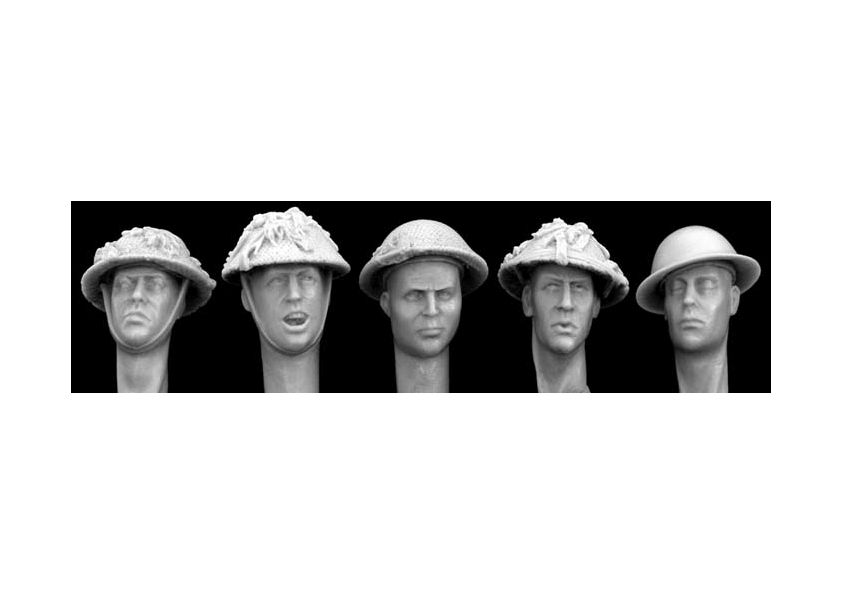 Hornet HBH 12 5 Heads in British Helmets with WW2 Netting 1/35