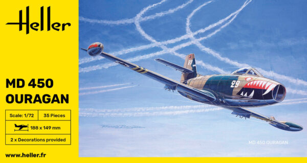 Heller 56201 MD 450 Ouragan Set incl verf, lijm , penseel. 1/72