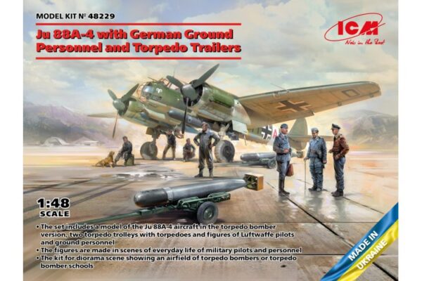 ICM 48229 Ju 88A-4 with German GP and Torpedo Trailers 1/48