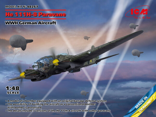 03 ICM 48267 He 111H-8 Pravane WWII German Aircraft 1/48