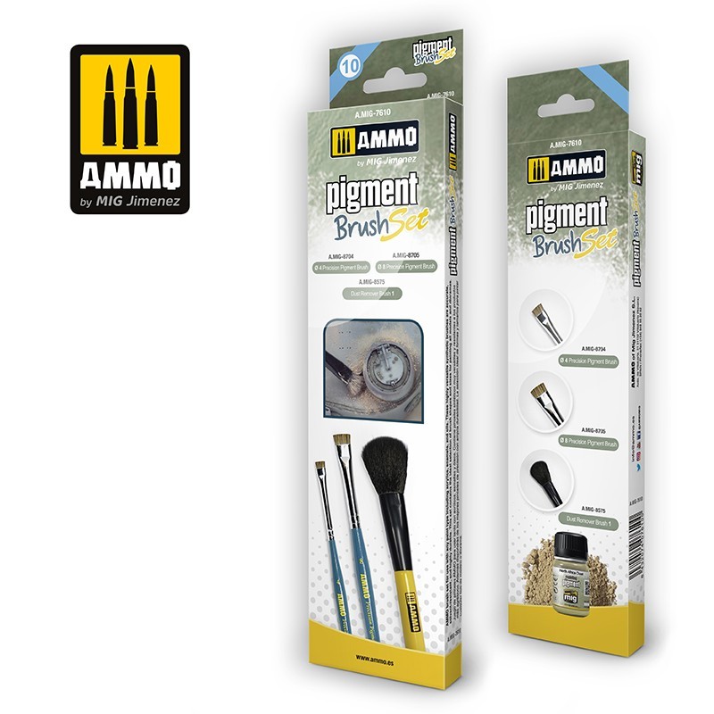 A.Mig-7610 Pigment Brush Set - Ammo by Mig Jimenez