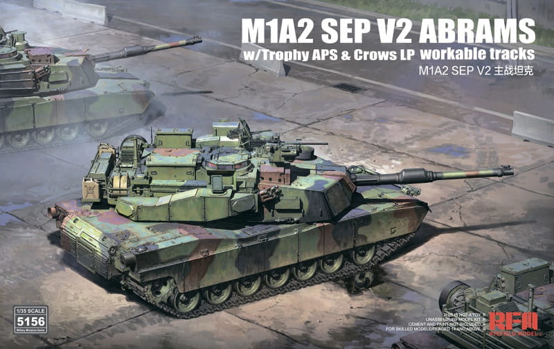 Rye Field Model 5156 M1A2 SEP V2 Abrams w/Trophy APS & Crows LP workable tracks 1/35