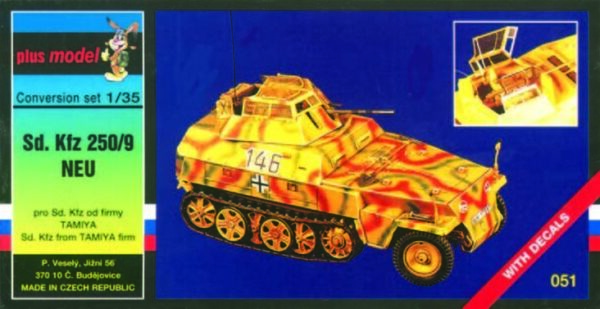 Plus Model 051 Sd.Kfz. 250/9 Neu Conversion set for Tamiya  1/35 - Afbeelding 2