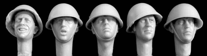 Hornet HBH 07 5 Heads Wearing British Mk III Helmets 1944/80s 1/35