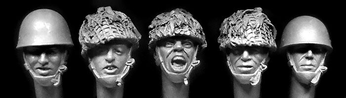 Hornet HBH 16 5 Heads British Airborne Helmets WW2 to mid 1980's 1/35