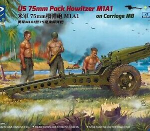 Riich RV35001 US 75mm Pack Howitzer M1A1 on Carriage M8 (2 model kits) 1/35