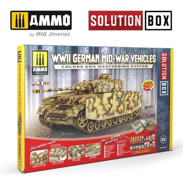 A. Mig-7727 WWII German Mid-War Vehicles Colors and Weathering System Solution Box