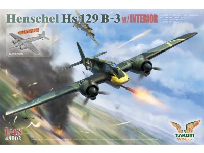 03 Takom 48002 Henschel Hs 129 B-3 w/Interior + Bonus Clear Parts 1/48