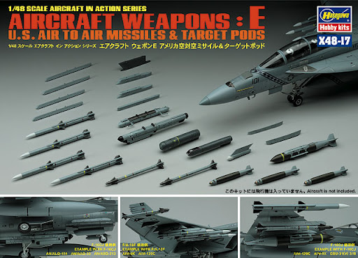 Hasegawa 36117 Aircraft Weapons : E    U.S. Air to Air Missiles & Target Pods 1/48